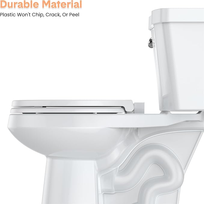 Toilet Seat with Toddler Seat Elongated, PP Material Family Toilet Seat Cover, Soft Close Adult & Toddler Seats, Easy to Clean, Safe Potty Training Solution for Kids, Bathroom Upgrade for Home