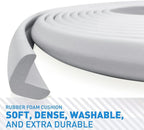 Baby Proof Corners 20.4ft and Edges with Furniture Corner & Edge Safety Bumpers, Impact-Absorbent 18ft Bumper & 8 Foam Corner Protectors, Thick, Odorless Table Edge Protectors for Baby | Grey