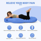 Pregnancy Blow Up Pillow, Belly Mattress for Pregnant Women with Electric Pump, Full Body Maternity Airbed with Hole for Stomach Sleeping, Back Pain & SPD Relief, Blue