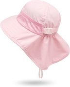 Baby Sun Hat UPF 50+ Toddler Wide Brim Beach Hats for Boys Girls 0-6 Years