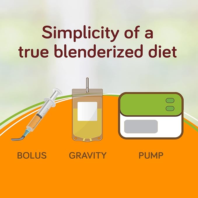 Real Food Blends Chicken, Carrots & Brown Rice - Pureed Food Meals for Tube Feeding with Protein, Vegetables & Fruits - 340 Calories for Lunch & Dinner - 9.4 oz (Pack of 12)