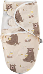HOUSBAY Baby Swaddle Blanket Boy Girl Super Soft Material Newborn Adjustable Swaddles 2-Way Zipper Sleep Sack 1 Pack (Honey Bear, Medium/Large | 3-6 Months)