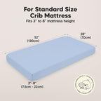 KeaBabies 2-Pack Baby Crib Sheets for Boys, Girls - 52x28 Viscose Derived from Bamboo Toddler Bed Sheets Neutral, Fitted Crib Mattress Cover for Standard Baby Bedding, Soft & Cozy (Blue Flax)