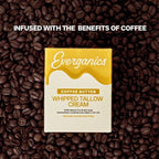 | Organic Coffee Butter Whipped Tallow Cream for Skin | Grass-Fed Beef Tallow Natural Moisturizer for Face & Body | Made in USA | 4 oz (Large Size)