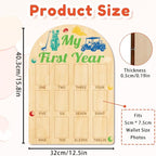 ORIGACH My First Year Baby Growth Photo Display Wood Board - 12 Months Newborn Milestones Photo Board - Neutral Baby Keepsake Frame 1st Birthday Party Nursery Decor New Mom Gift - Golf Element