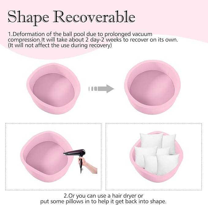 Ball Pit for Toddlers, 35.4"x 11.8" Foam Ball Pits, Indoor Soft Round Baby Playpen for Children, Ideal Gift for Toddlers, Pink, (Balls not Included)