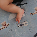 Pack and Play Sheets Fitted, Mini Crib Sheets for Graco Pack N Play Playard (38x26), Ultra Soft Cotton Blend, Safe & Snug Playpen Mattress Sheet for Baby Boys Girls, Airplane in The Clouds, 2-Pack