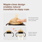 PPSU Weighted Straw Cup with Handles Toddlers Transition Bottles to Sippy Cups No Spill Learner Milk Water Baby Bottle Soft Silicone Spout Dishwasher Safe BPA Free 6+ Months 10oz/300mL 2 Pack