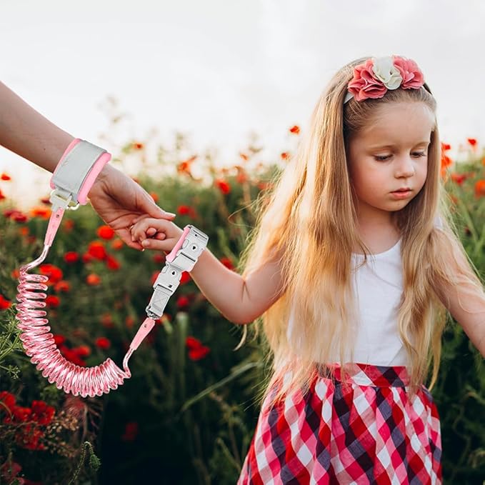 Toddler Harness Leash + Anti Lost Wrist Link, Accmor Kids Harnesses Children Leashes for Girls, Cute Deer Baby Walking Holder Anti-Lost Bracelet Strap Tether for Outdoor Keep Kids Close (Pink)