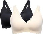 Momcozy Nursing Bras for Breastfeeding, Seamless Pregnancy Maternity Bra Wireless Classic Jelly Strip Support Nursing Bra