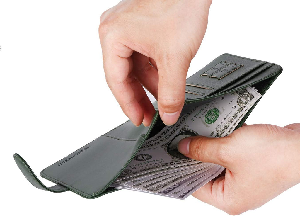 Passport Holder Cover Wallet RFID Blocking Leather Card Case Travel Accessories for Women Men (Atrovirens)