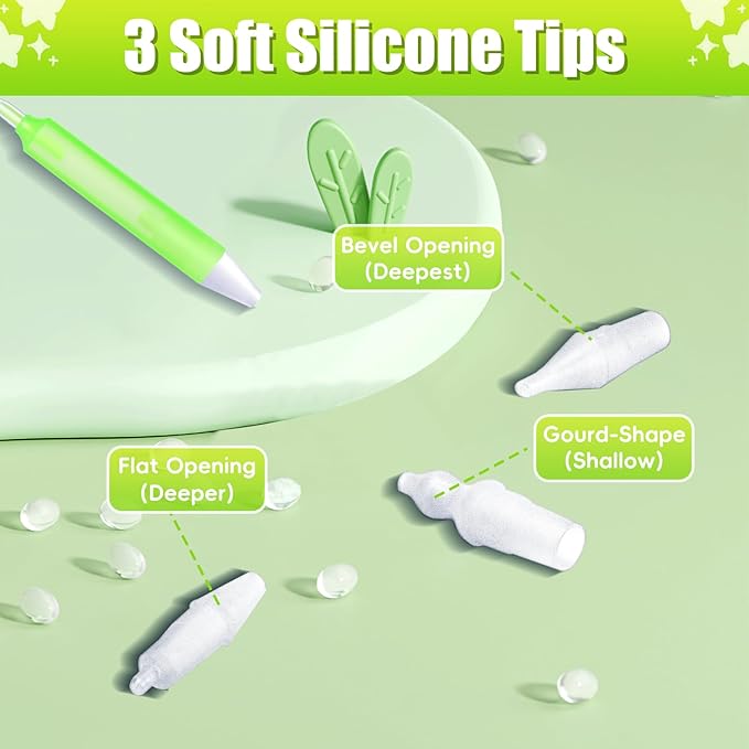 Baby Nasal Aspirator Nasal Congestion Relief with 25 Hygiene Filters 2 Silicone Tips with Nose Cleaning Tweezer, Green