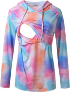 GINKANA Women's Nursing Hoodie Sweatshirt Long Sleeves Breastfeeding Maternity Tops Casual Clothes