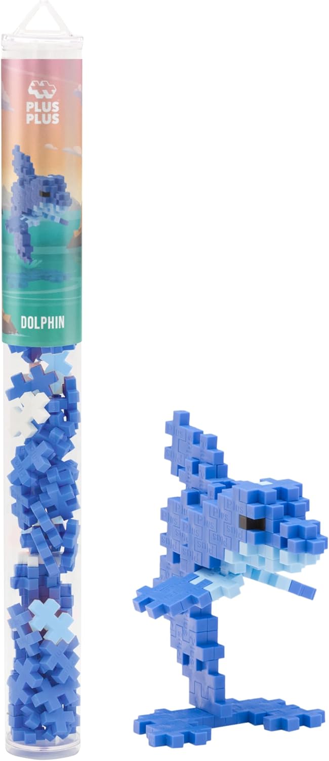 PLUS PLUS Building Block Playset Kit, Themed Figures 3D Puzzle, Fun Stem Toys for Kids, 350 Mini Interlocking Pieces - 5 Tube Bundle, Ocean