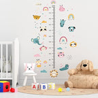 Kids Measuring Height Wall Decals Cute Cartoon Animal Stickers DIY Removable Peel and Stick Kids Room Wall Decoration for Boys and Girls Bedroom Nursey Classroom Playroom Decal