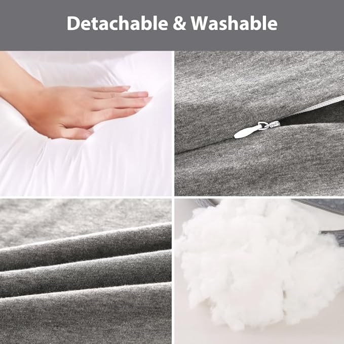 Pregnancy Pillow Maternity Pillow for Side Sleeping Soft Pregnancy Body Pillow for Pregnant Women, Maternity Pillow with Detachable and Adjustable Pillow Cover