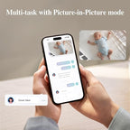 Sense-U AI 2.5K PTZ Baby Camera Monitor with Sensor-Free Sleep Breathing Movement Detection, Smart Security Indoor Video Camera with Background Audio, Cry Detection, No Monthly Fee, for Peace of Mind