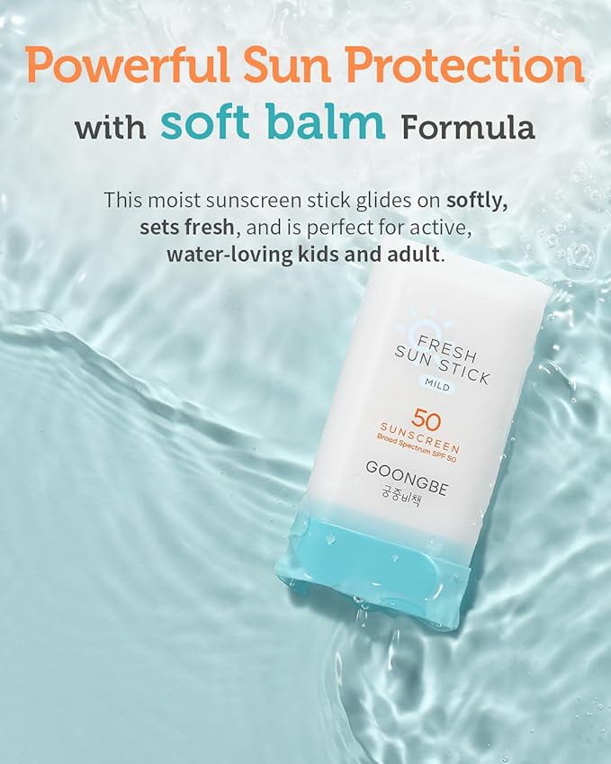 Fresh Sun Stick Mild SPF 50 - No White Cast Zinc Oxide Mineral Sunscreen Stick Balm - Non Greasy Soft Matte Finish - Travel Friendly for Babies, Kids & Adults - Vegan, Reef-Safe, 0.49oz.