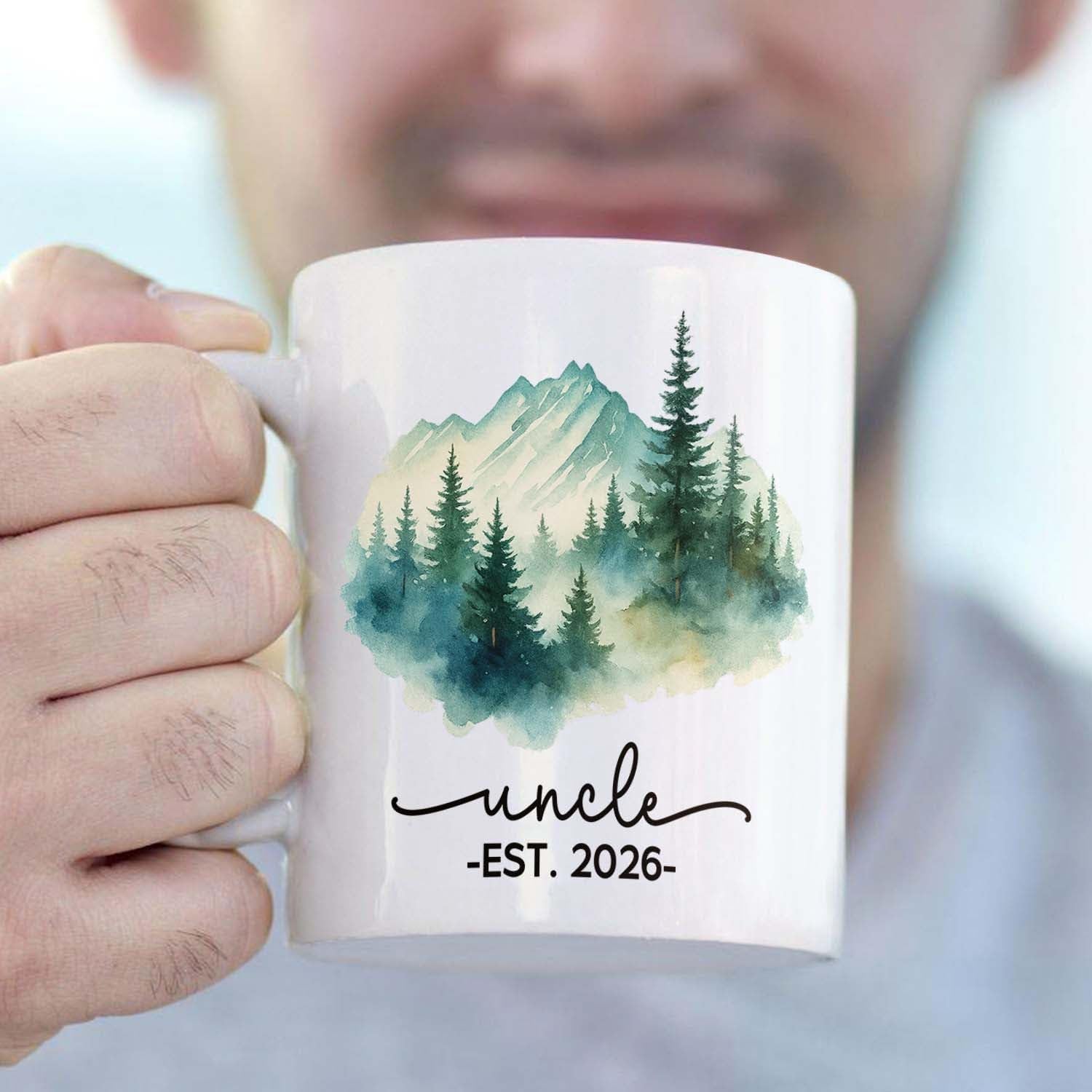 Personalized Uncle EST 2026 Coffee Mug Gift For New Uncles Brother Family, Custom Uncles Accent Coffee Cup 11 15Oz, First Time Uncle White Cup Gift For Birthday Father's Day Pregnancy Announcement
