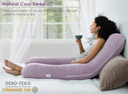 QUEEN ROSE Cooling Pregnancy Pillows, U Shaped Full Body Maternity Pillow for Pregnant Support, Rayon Derived from Bamboo, Buttery Soft, Super Breathable for Hot Sleeper, Purple