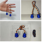Begleri Fidget Beads, Aluminum Alloy- Practicing EDC Knuckle Finger Skill, Stress Relief Toy for Adult Relieve Anxiety Worry/with Replaceable Rope (Blue)