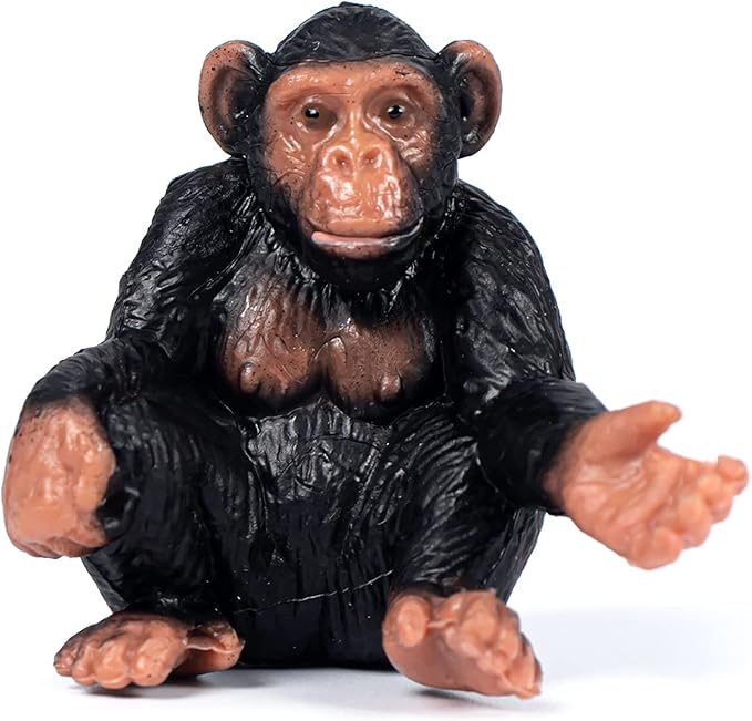 FUNSHOWCASE African Jungle Animals Young Sitting Chimp Chimpanzee Mama Miniature Toy Figure Realistic Decor 4605