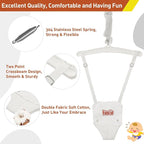 FUNLIO 2 in 1 Swing Set for Toddler & Baby Jumper, Heavy Duty Kids Swing & Bouncer with 4 Sandbags, Foldable Metal Stand for Indoor/Outdoor Play, Easy to Assemble and Store - White