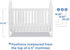 Delta Children Milano 4-in-1 Convertible Crib - Greenguard Gold Certified, Bianca White
