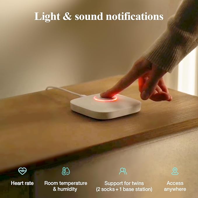 Sense-U Smart Sock Shoe Baby Monitor (Long Range) - Track Baby’s Heart Rate, Movement and Sleep from Anywhere