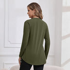 GINKANA Women's Nursing Shirts Long Sleeve 3 Packs Hidden Zipper Breastfeeding Pumping Tops Side Split Maternity Clothes