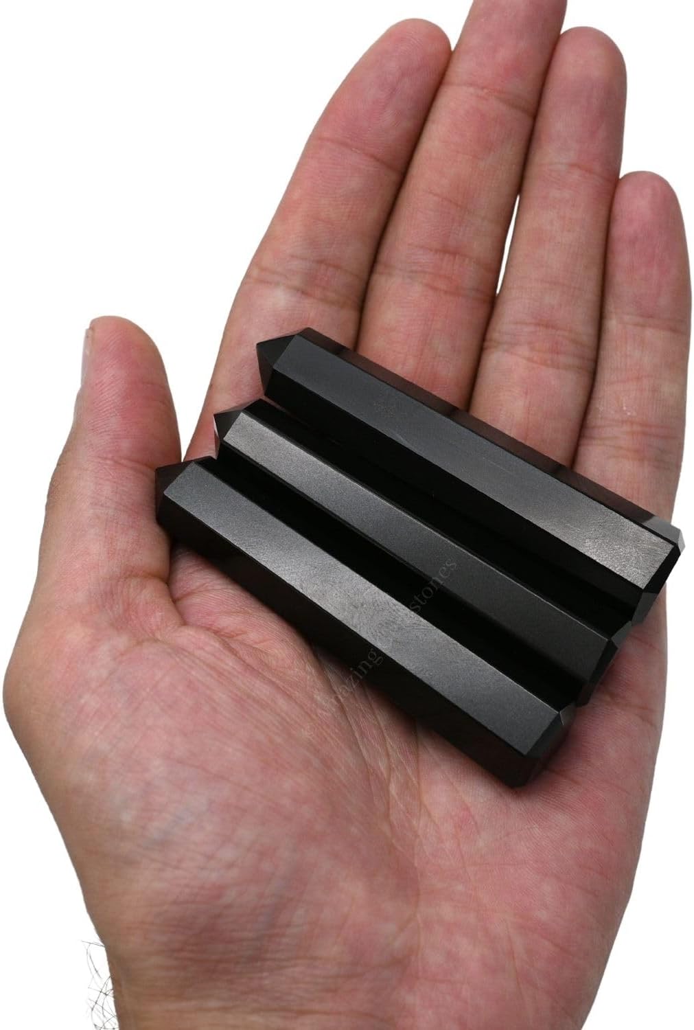 Amazing Gemstone Black Agate Crystal Towers ~ Natural Healing Crystal Point Obelisk for Reiki Healing and Crystal Grid (3- Inch)