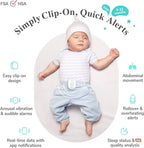 Sense-U Pro Baby Monitor – Breathing Movement, Rollover & Overheating Trackers for Better Sleep, Simple Clip-On Smart Sleep Monitor with Arousal Vibration, Audible Alerts & Sleep Analysis