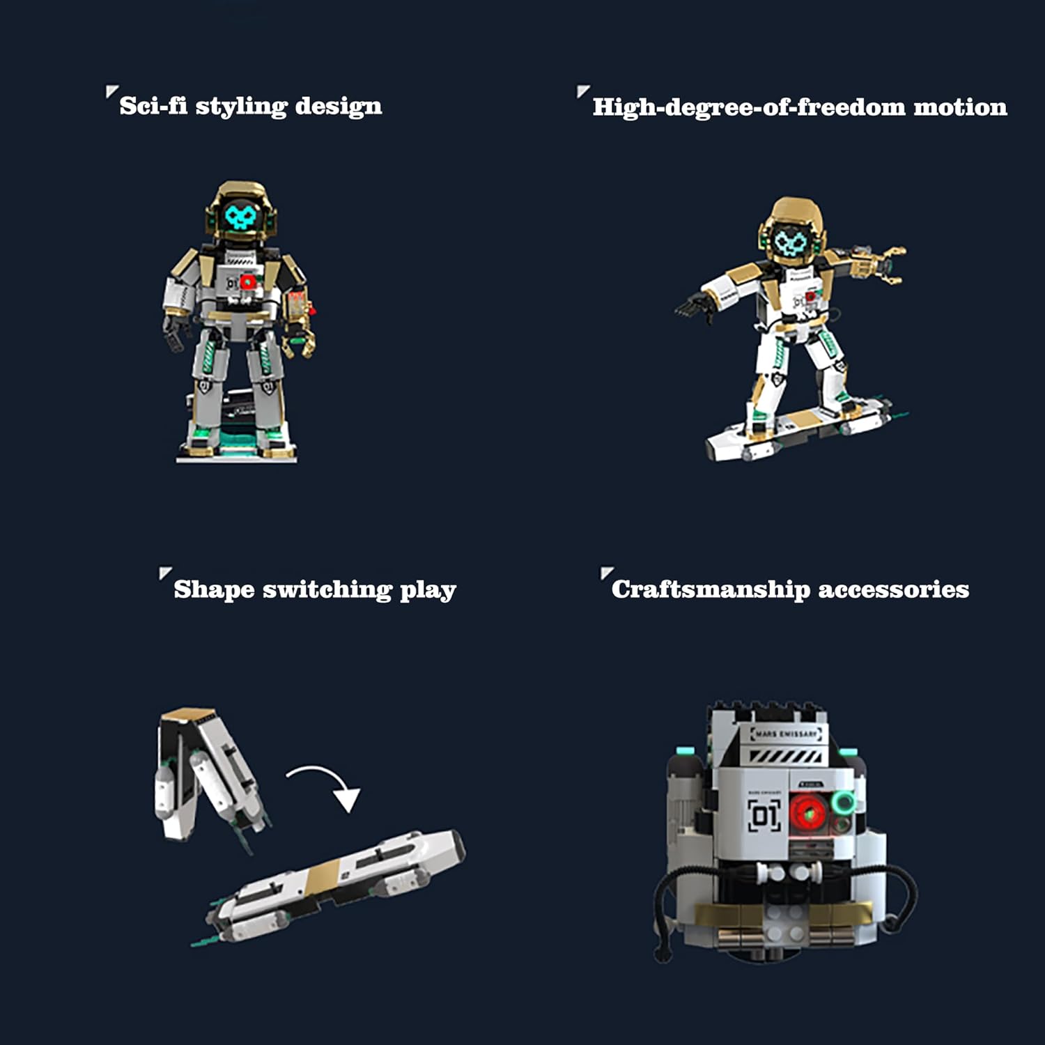 Space Explorer Building Toys, （1112 Pieces） Interchangeable Forms, for Ages 8+,can Favorite or Display，Space-Compatible, A Gift for Boys！