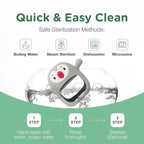 Teething Toy for Infants & Babies, Teethers for Babies 3-6 Months, Baby Teethers 0-6 Months, Teething Toys 6-12 Months, TotCo Never-Drop Baby Teething Toy, Grey