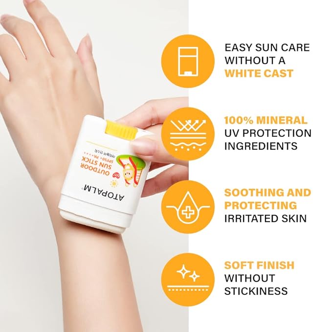 ATOPALM Outdoor Sun Stick SPF50+ PA++++ 21g | Non-Greasy Matte Mineral Sunscreen | Soothing Skin Care | Facial Moisturizer with SPF | Korean Sun Protection