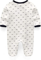 Kiddiezoom Baby and Toddler Boys'Snug Fit Footed One-Piece Romper Jumpsuit Cotton Cotton Footed Outfit