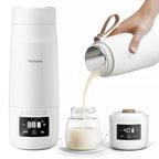 Portable Milk Warmer for Travel, Detachable Bottle Warmer for Breastmilk Formula Water, Boiling Function & Fast Heating, Rechargeable, Healthy for Baby on Journey, Car, Airplane