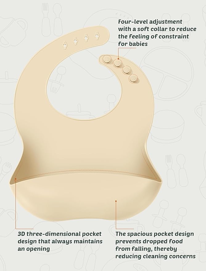 Silicone Baby Feeding Set, 18PCS Baby Led Weaning Supplies, Eating Essentials Utensils with Suction Plate and Bowl, Adjustable Silicone Bib, for 6+ Months (Pink+Green)