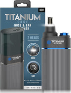 Microtouch Titanium Edge Ear & Nose Trimmer – Dual Rotary Blade Heads with Light – Water Resistant – Travel Friendly – Durable Design – Titanium Coated Blades for Precise, Comfortable Grooming