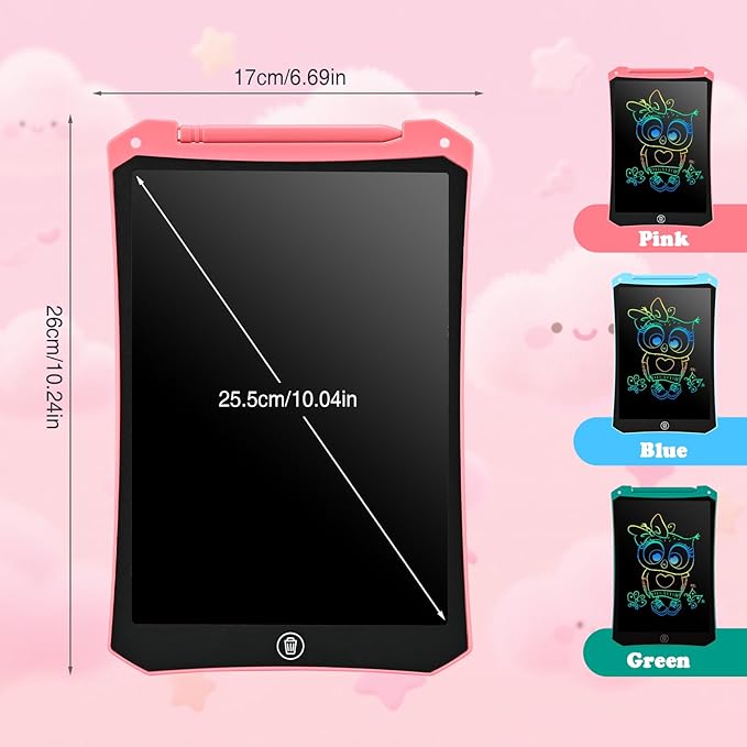 EooCoo Toddler Drawing Toys, 10 Inch LCD Writing Tablet for Kids 2 Pack, Toddler Boys Girls Gifts Drawing Pad, Mess Free Coloring Used for Travel Toys, Learning Activities for 3 4 5 6 Years Old