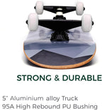 WhiteFang Skateboards for Beginners, Complete Skateboard 31 x 7.88, 7 Layer Canadian Maple Double Kick Concave Standard and Tricks Skateboards for Kids and Beginners