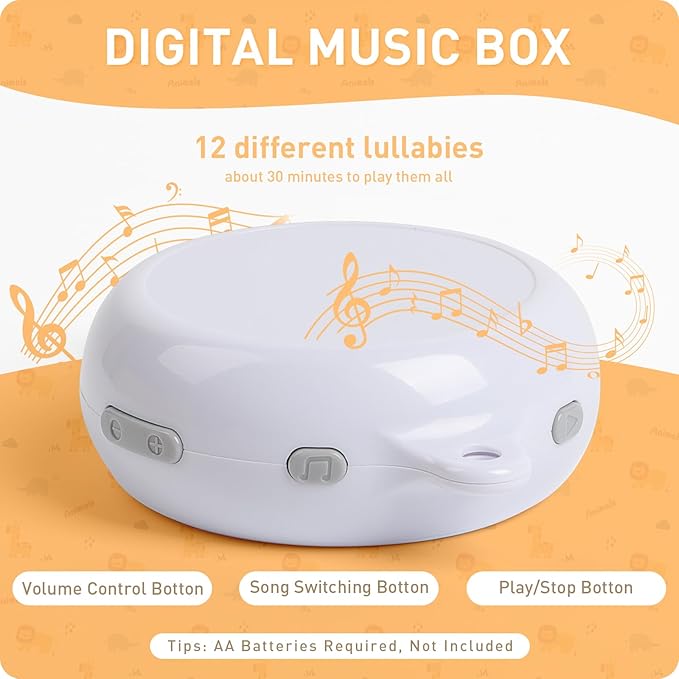 Baby Crib Mobile - Jungle Animal Mobile for Crib Nursery Musical Mobile Gender Neutral for Boys and Girls with 12 Lullabies Ceiling Mobile Presents for Newborn