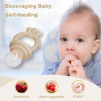 Baby Food Fruit Feeder, Breastmilk Baby Popsicle Molds, Silicone Teether Freezer Tray Food Feeder Pacifier for Teething Relief (Yellow)