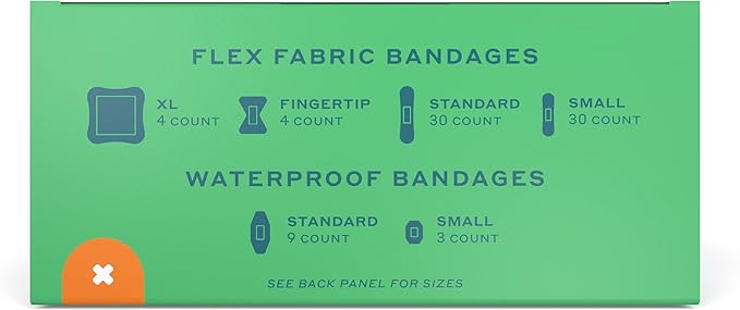 Welly Bandage Family Pack | Adhesive Flexible Fabric & Waterproof Bandages | Assorted Shapes and Patterns for Minor Cuts, Scrapes, and Wounds - 80 Count
