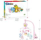 Baby Mobile for Crib with Musicial and Lights, Remote and Projection. Pack and Play Toys for Ages 0+ Months (Pink-Bee)