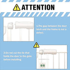 ALLAIBB Extra Wide Pressure Mount Baby Gate Auto Close White Metal Child Dog Pet Safety Gates with Walk Through for Stairs,Doorways,Kitchen and Living Room (76.38-81.10"/194-206cm)