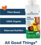 KATE FARMS Organic Kids Nutrition Chocolate Shake, 8g Protein, 27 Vitamins and Minerals, Meal Replacement, Gluten Free, Non-GMO, 8.45 oz (6 Pack)