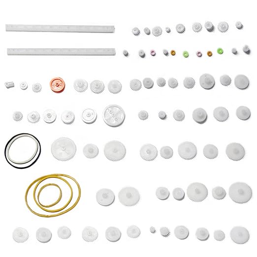 Fielect 75 Type Plastic Gears Kit - Crown, Reduction, Worm Gears for DC Motor DIY Model Toys