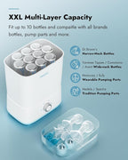 Papablic Baby Bottle Sterilizer and Dryer Pro, Esterilizador De Biberones, Electric Steam Sterilizer for Baby Bottles, Pacifiers, and Pump Parts, Large Capacity 10 Bottles