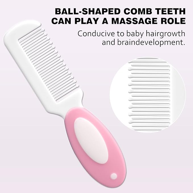 Baby Grooming Set，Baby Health Care Set Baby Brush Soft Bristles 3 Piece Baby Care Set Baby Hair Brush and Comb Set Baby Hair Brush Baby Comb Silicone Baby Cradle Cap Brush Set